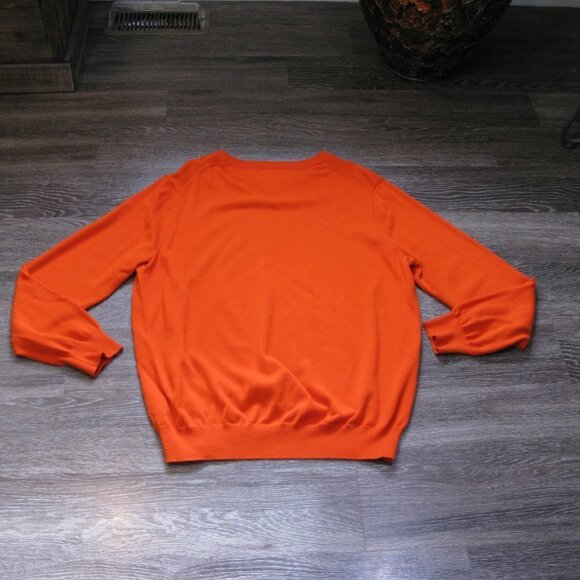 Tommy Hilfiger Men's Bright Orange Crew Neck Sweater Size XL - Picture 5 of 5